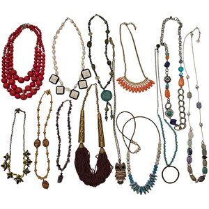 Vintage & Modern Wearable Costume Jewelry 13 Necklace Lot